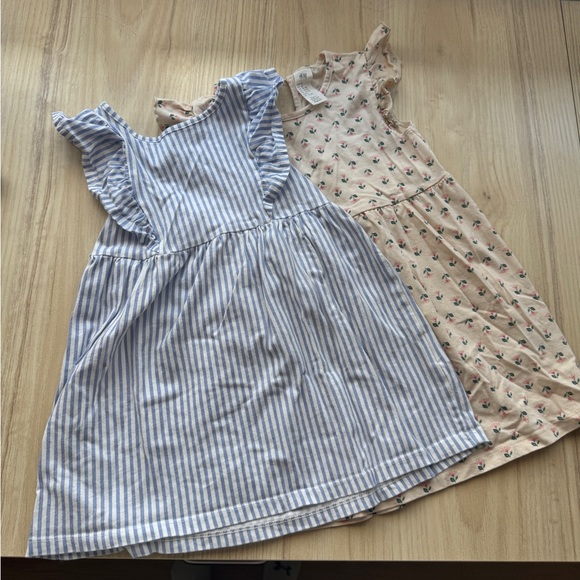 H&M Other - H&M Blue Striped and Cream Floral Kids Dress Set